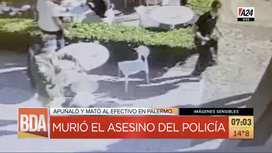 Murió el hombre que asesinó a puñaladas al policía en pleno barrio de Palermo