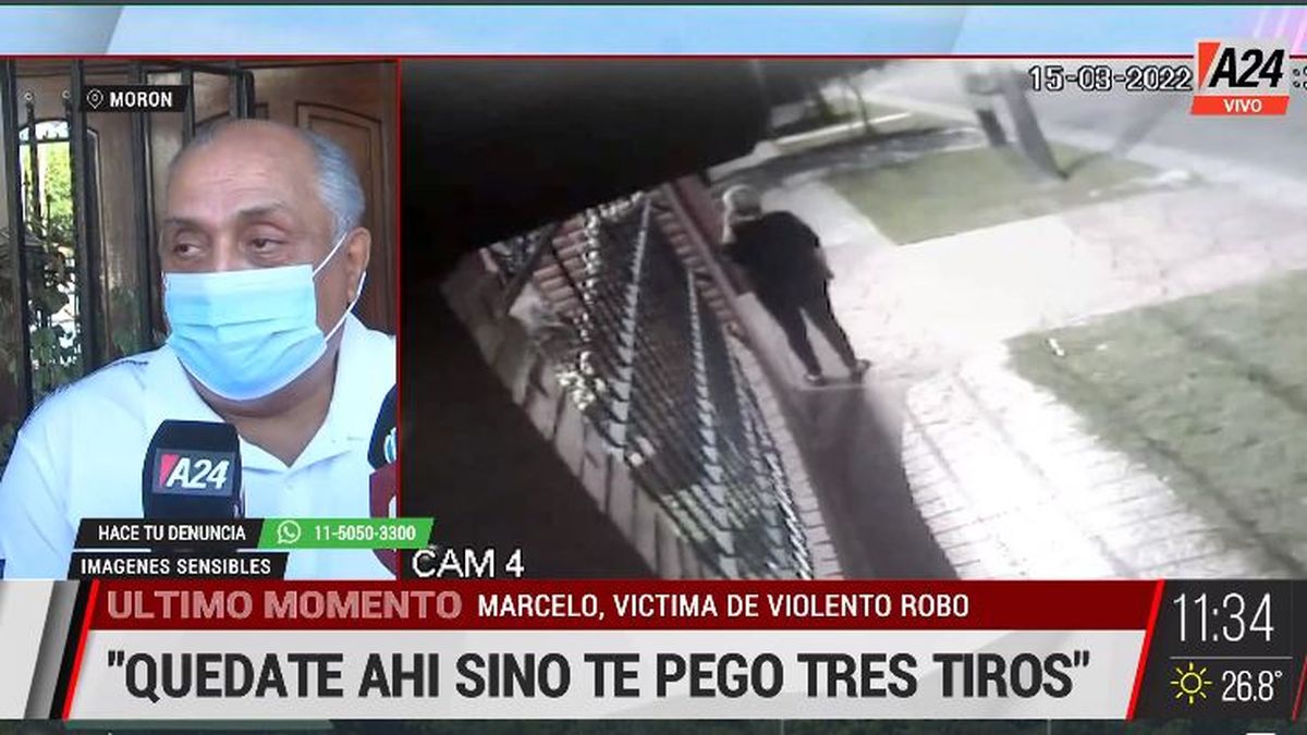 El duro testimonio de la víctima del robo: Yo creí que me iba a matar. (Captura de Tv)