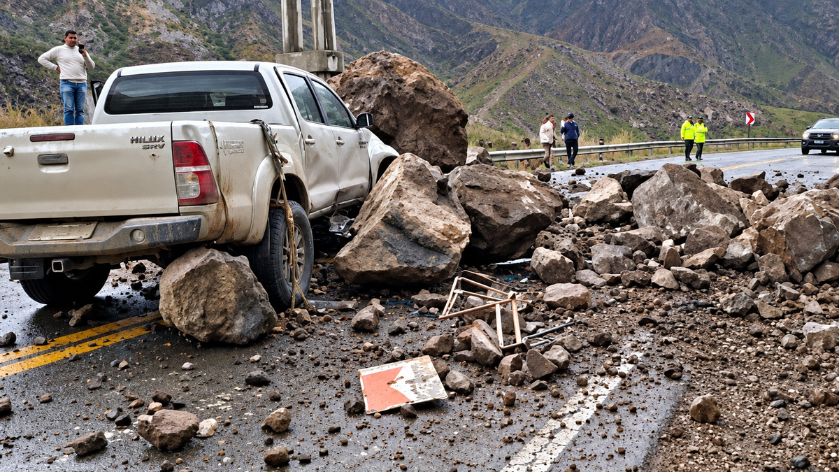 Impactante derrumbe en la alta montaña. (Foto: redes sociales