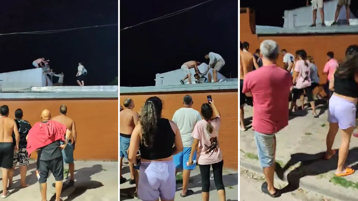 El momento del linchamiento del delincuente. (Foto: captura)