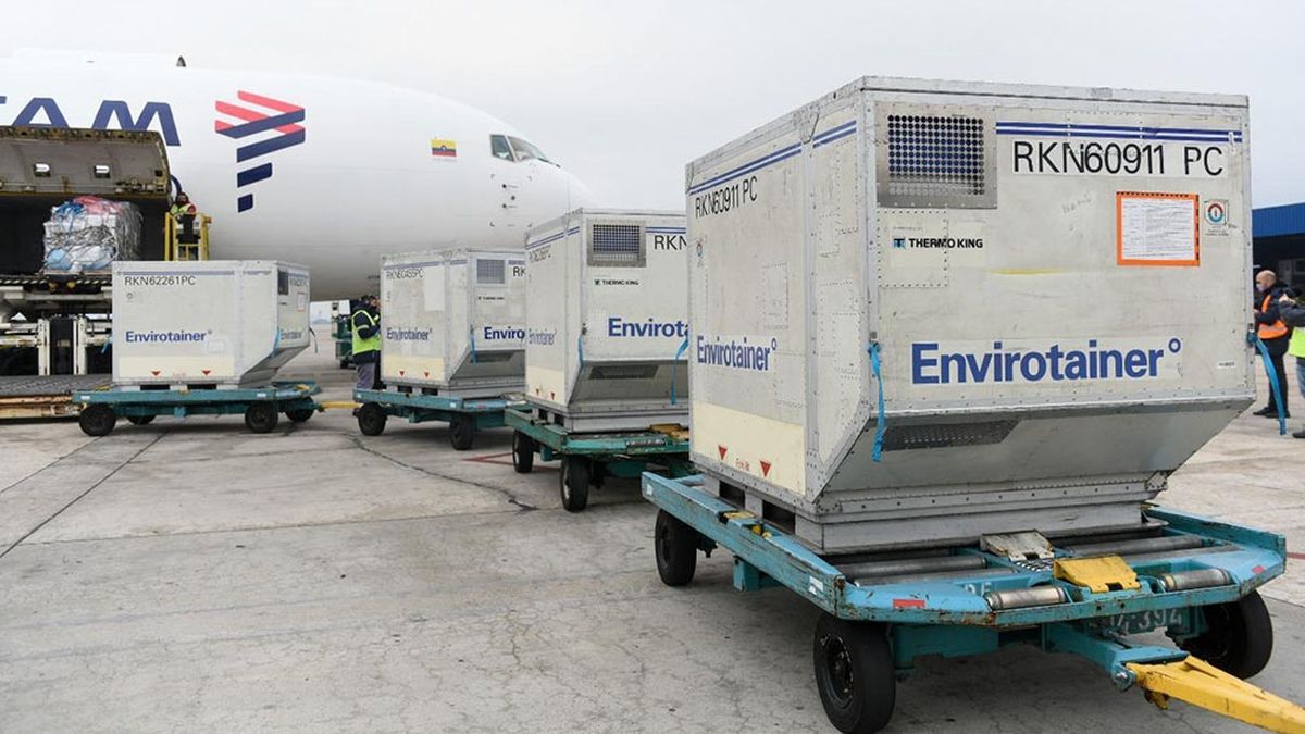 El avión de la línea aérea Latam Cargo Colombia