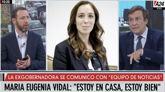 María Eugenia Vidal habló con A24: Estoy sola en casa y estoy bien