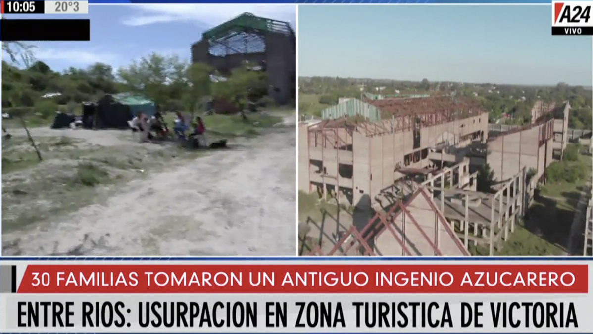 Otra toma en Entre Ríos: 30 familias usurparon un antiguo ingenio azucarero de Victoria