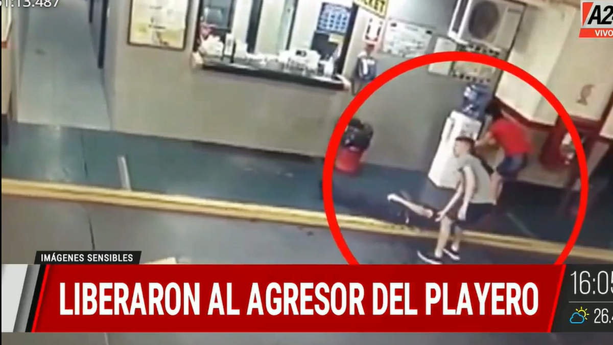 El agresor del playero recuperó su libertad.(Foto: captura A24)
