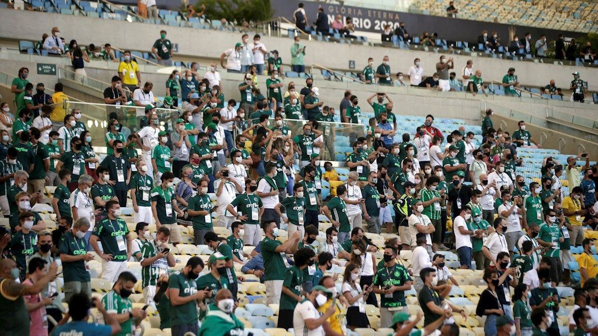 Hinchas de Palmeiras en la final de la Copa Libertadores 2020. Se repetirá la postal en la Copa América.&nbsp;