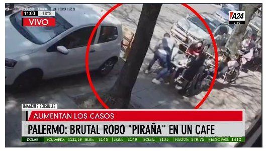 Ola de robos pirañas a las mesas en las veredas