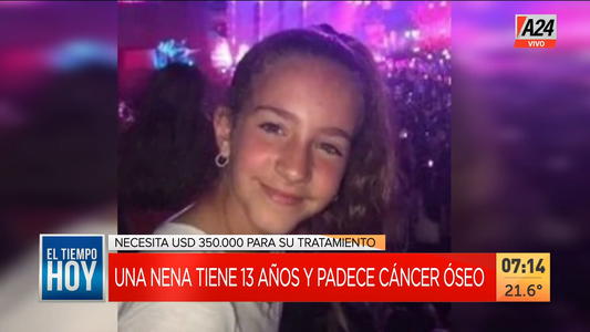 Martina tiene 13 años, padece cáncer óseo y necesita 350 mil dólares para tratarse en Estados Unidos