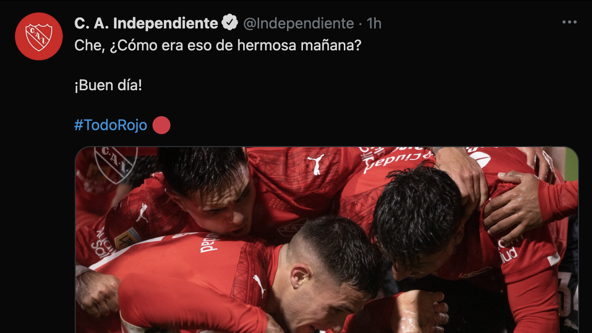 Las redes sociales de Independiente chicanearon a Racing.&nbsp;