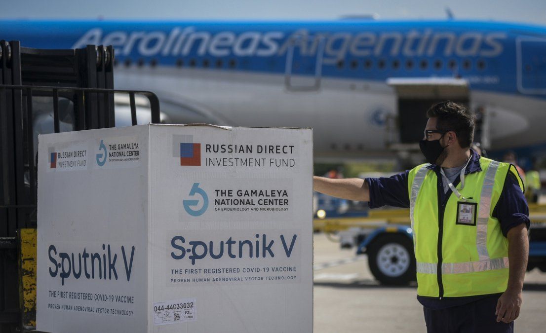 Aerolíneas Argentinas trasladó 609.965 dosis del componente 1 de la vacuna Sputnik V (Foto: Télam).