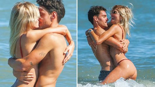 Cande Ruggeri y su nuevo novio apasionados en la Costa Atlántica: besos en el agua