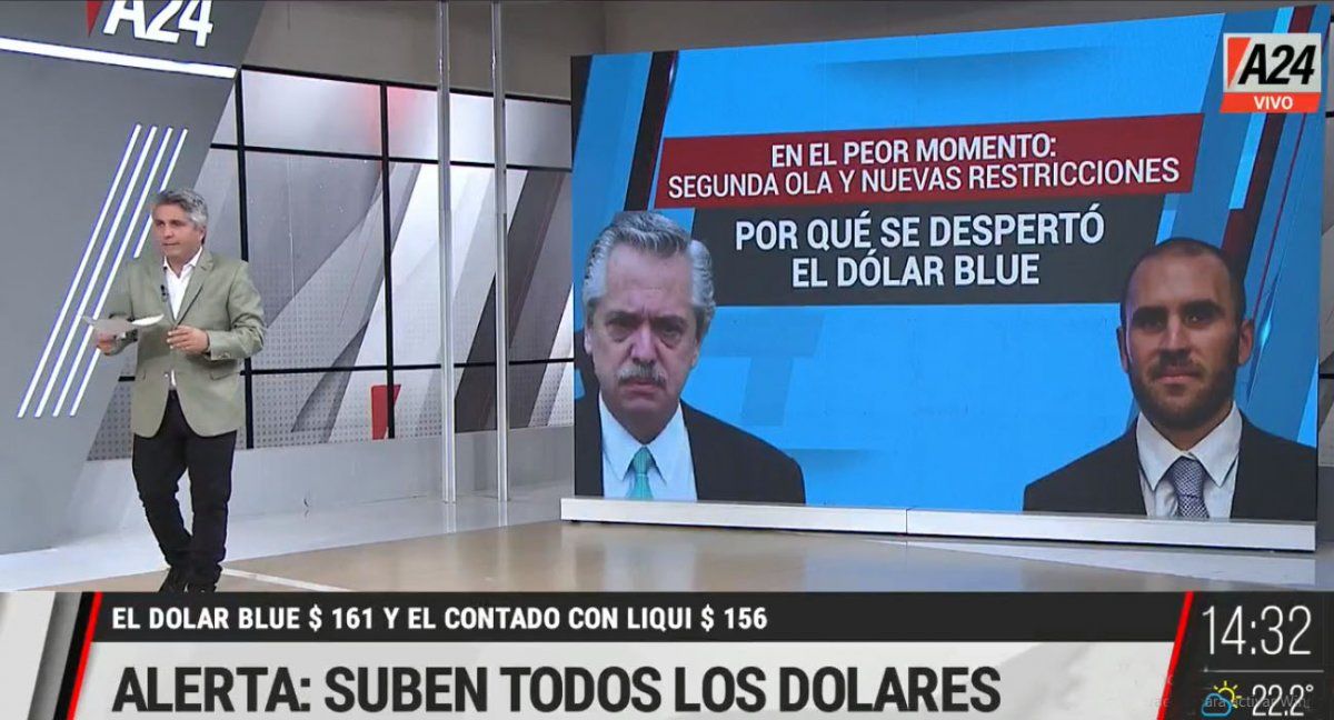 Ante la posibilidad de mayores cierres de la economía volvieron a subir los dólares alternativos (Foto: Captura de TV)