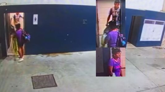 Insólito: una pareja se robó un inodoro de un baño público y quedó escrachada en un video