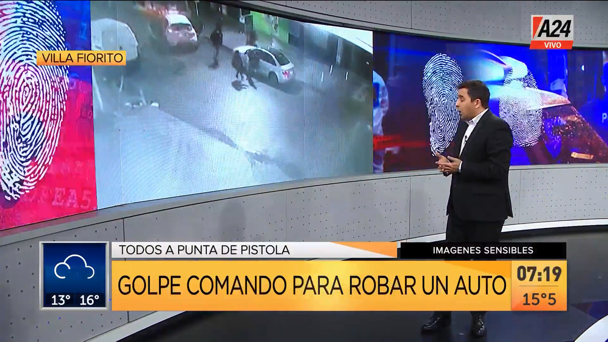 Villa Fiorito: golpe comando para robar un auto de alta gama. (Captura de Tv)