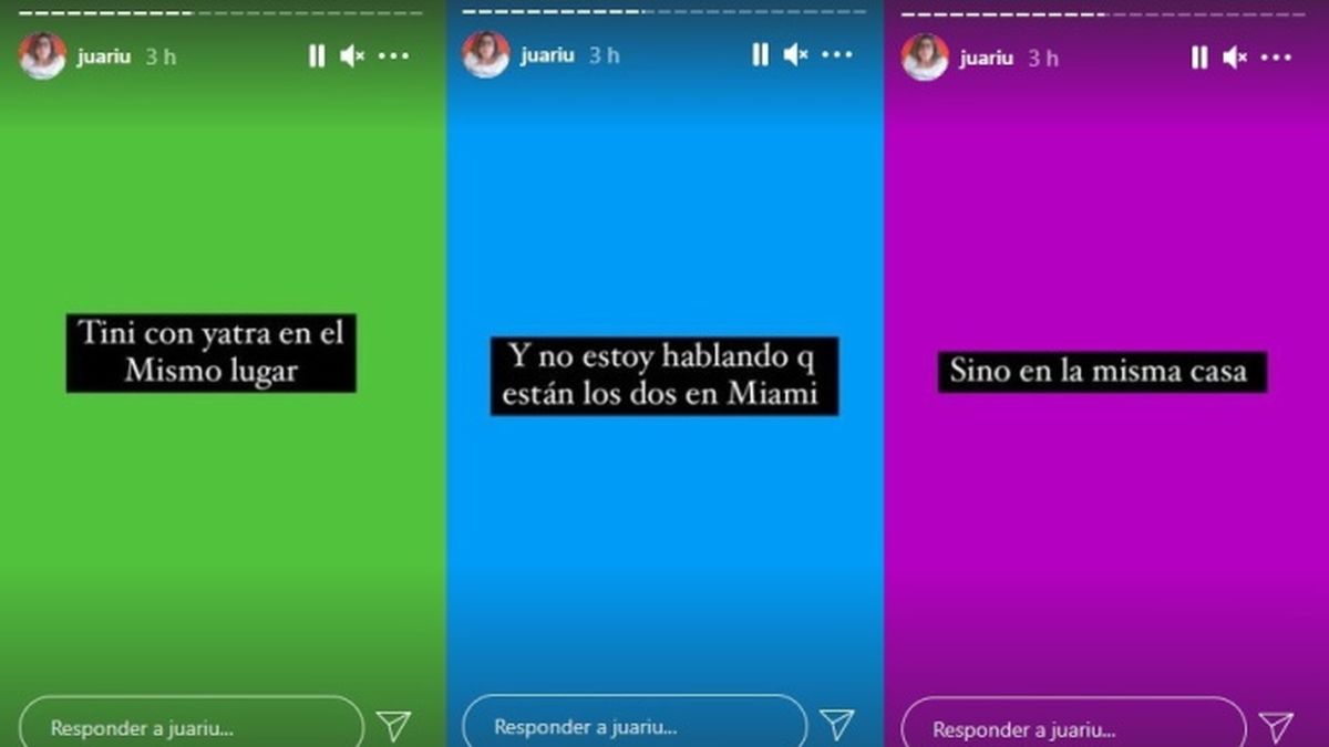 La instagramer Juariu encontró más pruebas que demuestran que Tini Stoessel y Sebastián Yatra juntos nuevamente. Al menos hace unas horas, compartieron la misma casa.