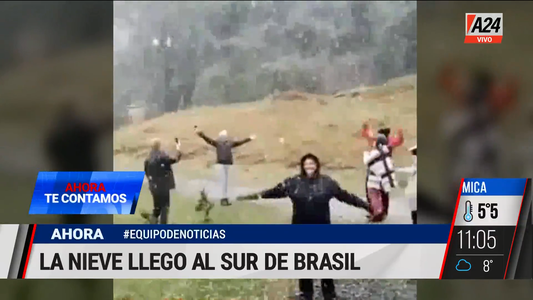 La ola polar hizo que nevara en Brasil, a 700 km de Misiones