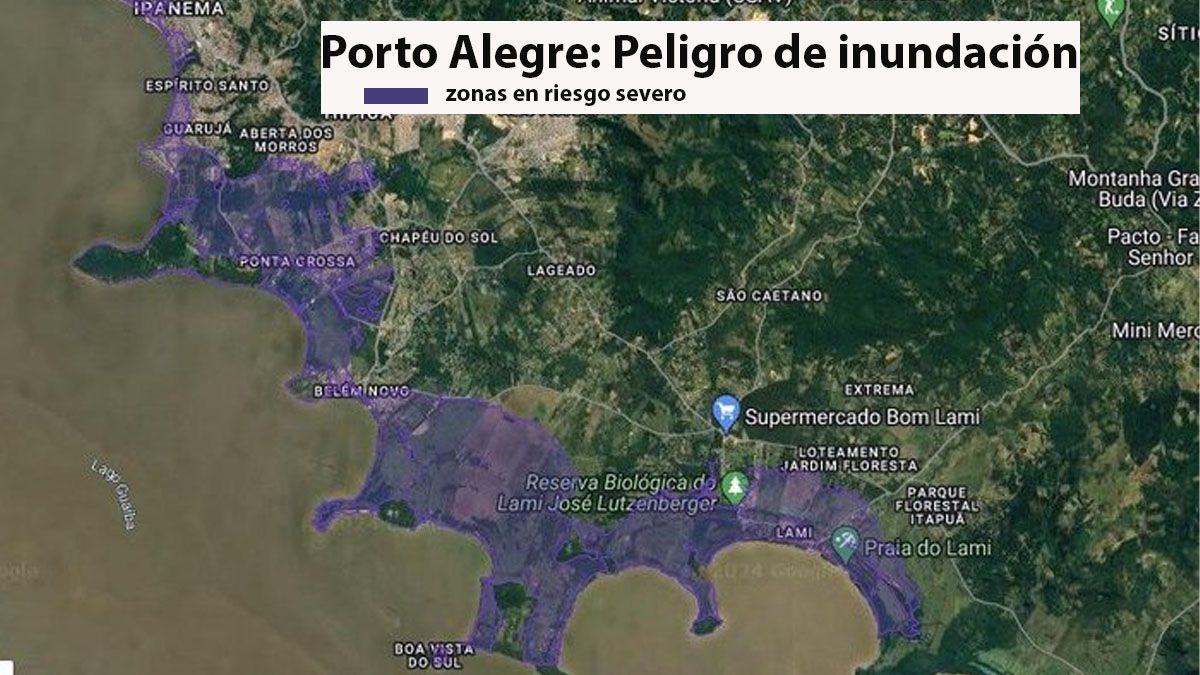 Porto Alegre ya tiene un mapa con las zonas de mayor peligro de inundación y un plan de evacuación masiva (Foto: Diario Gaúcho).