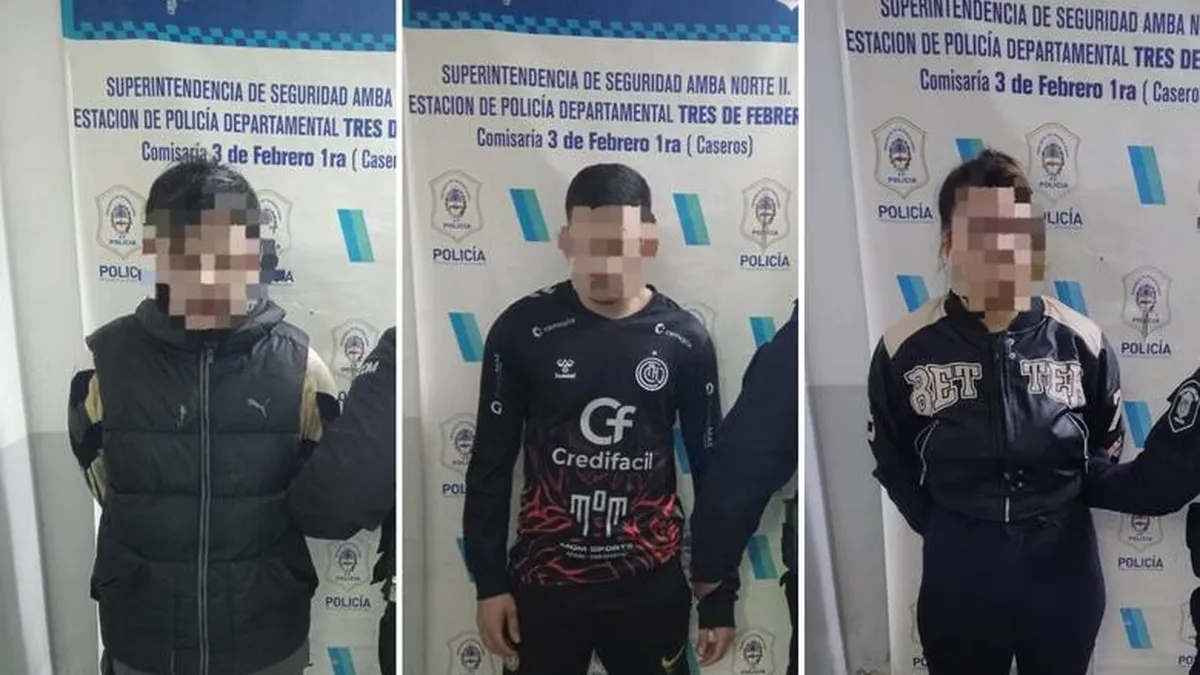Los tres detenidos. (Foto: Policía)