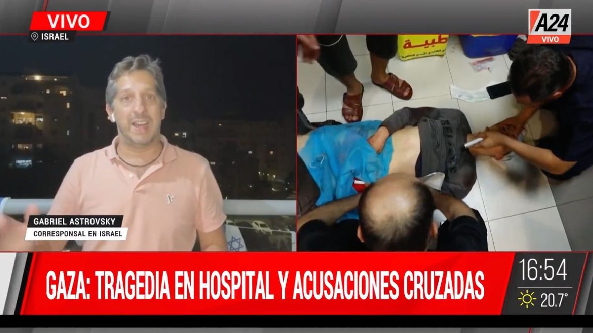 Franja de Gaza: al menos 500 personas murieron por un bombardeo a un hospital. (Foto: A24)