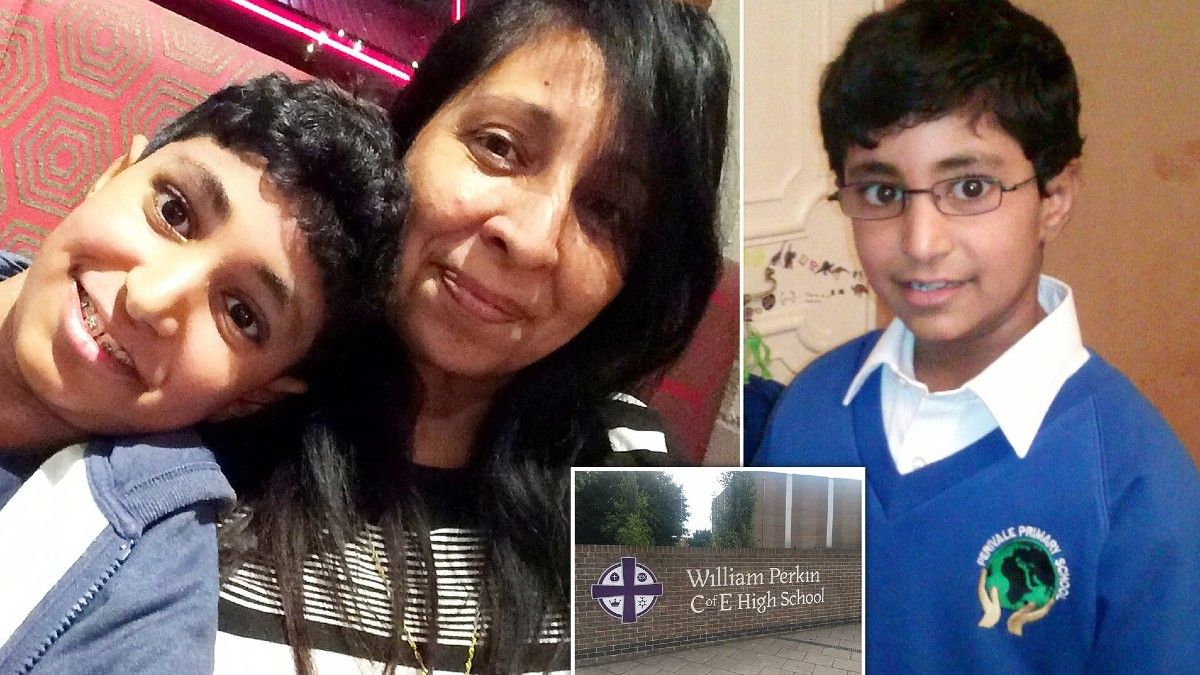 Karanbir Cheema junto a su mamá. Tenía solo 13 años al momento de su muerte.&nbsp;