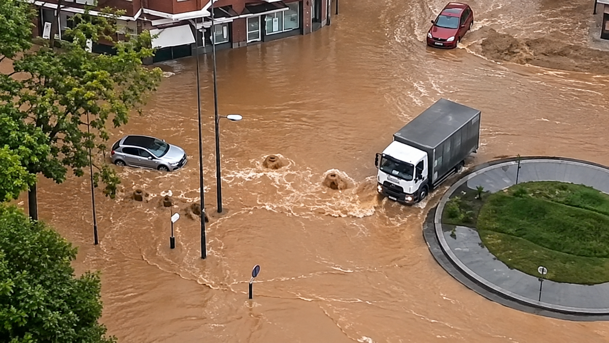 Lluvias torrenciales en Barcelona. (Foto: captura
