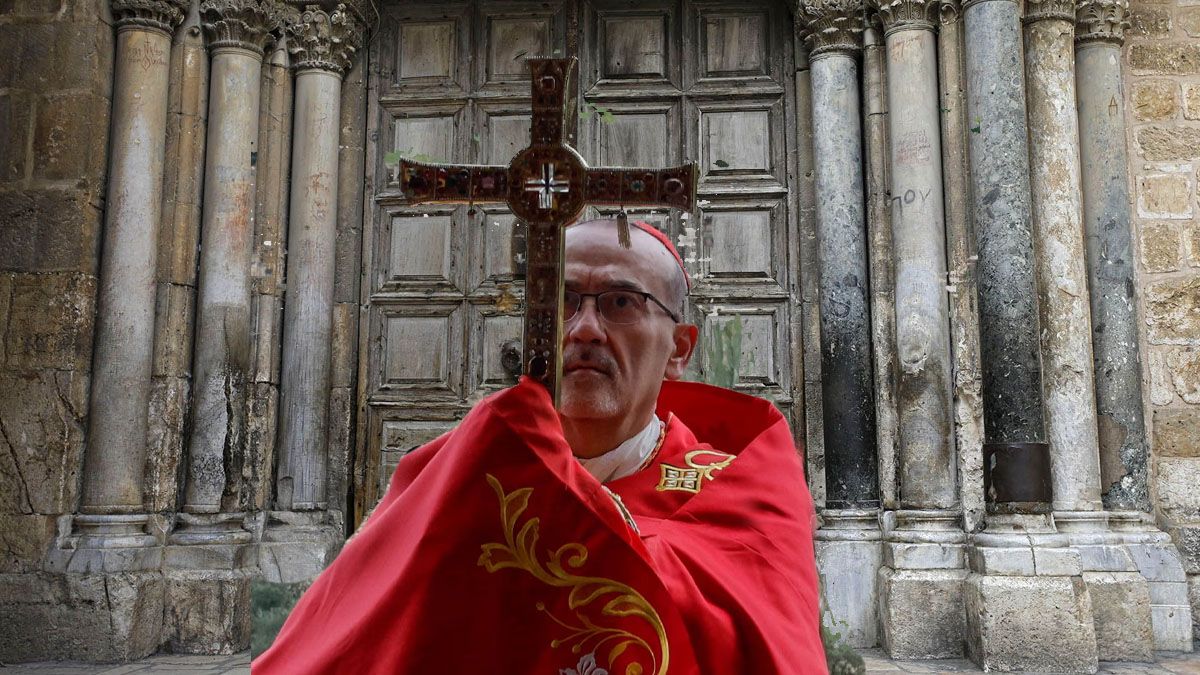 El patriaca de Jerusalén no pudo celebrar la misa del Domingo de Ramos porque Israel se lo impidió. (Foto: A24.com)