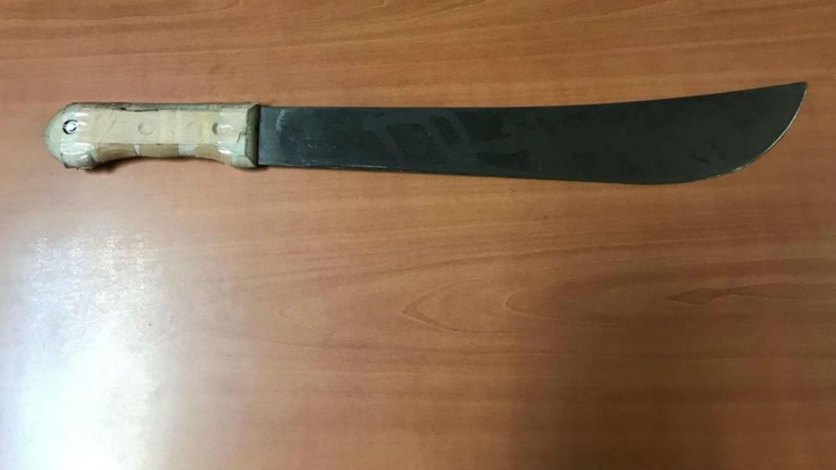 El machete usado para atacar a la joven.