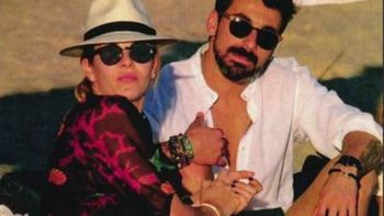 El Pocho Lavezzi junto a su hijo y Yanina Screpante en Punta