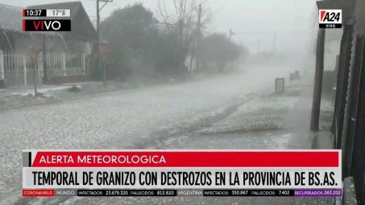 Así llegaba el temporal de granizo al norte de la provincia de Buenos Aires