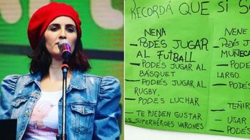 Julieta Díaz mostró el fuerte mensaje que había en un cartel del colegio de su hija