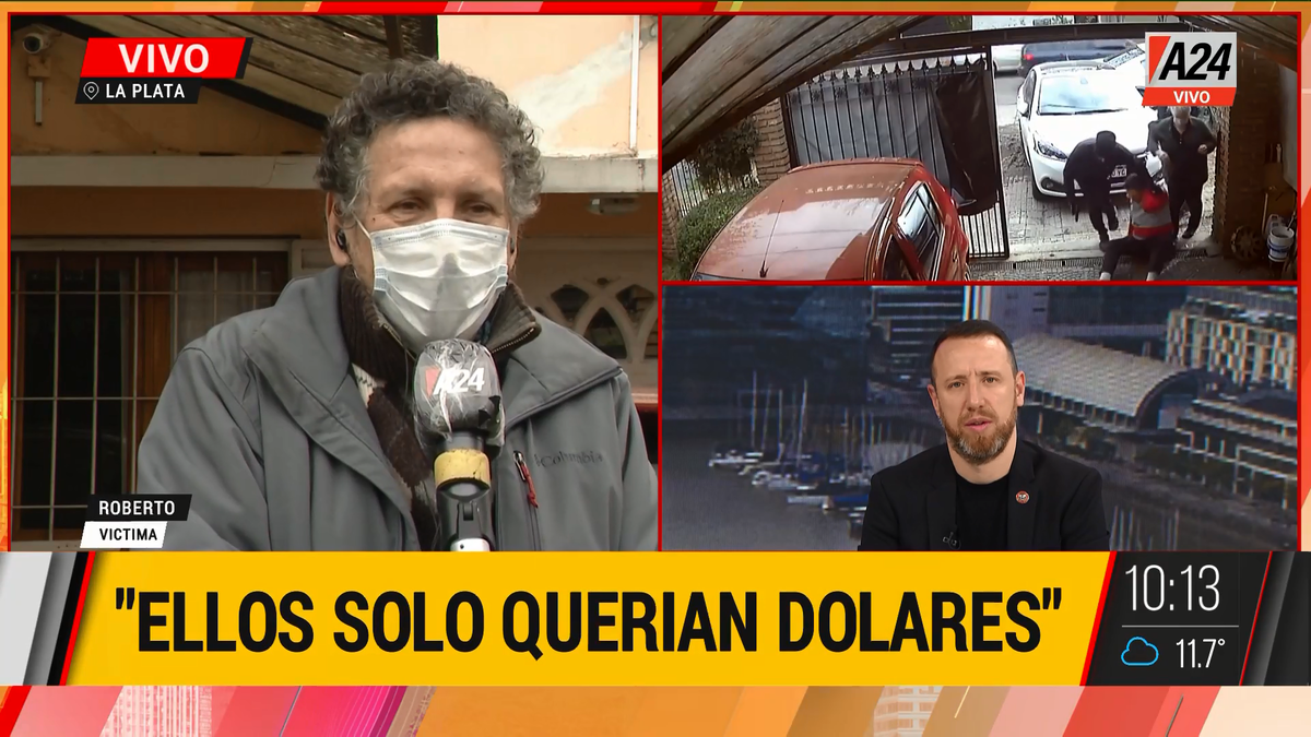 Entradera de terror a un jubilado y su vecina en La Plata. (Captura de Tv)