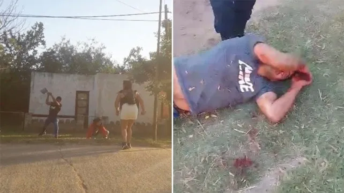 Brutal: golpeaba a su ex con una pala, lo atraparon y le dieron una feroz golpiza