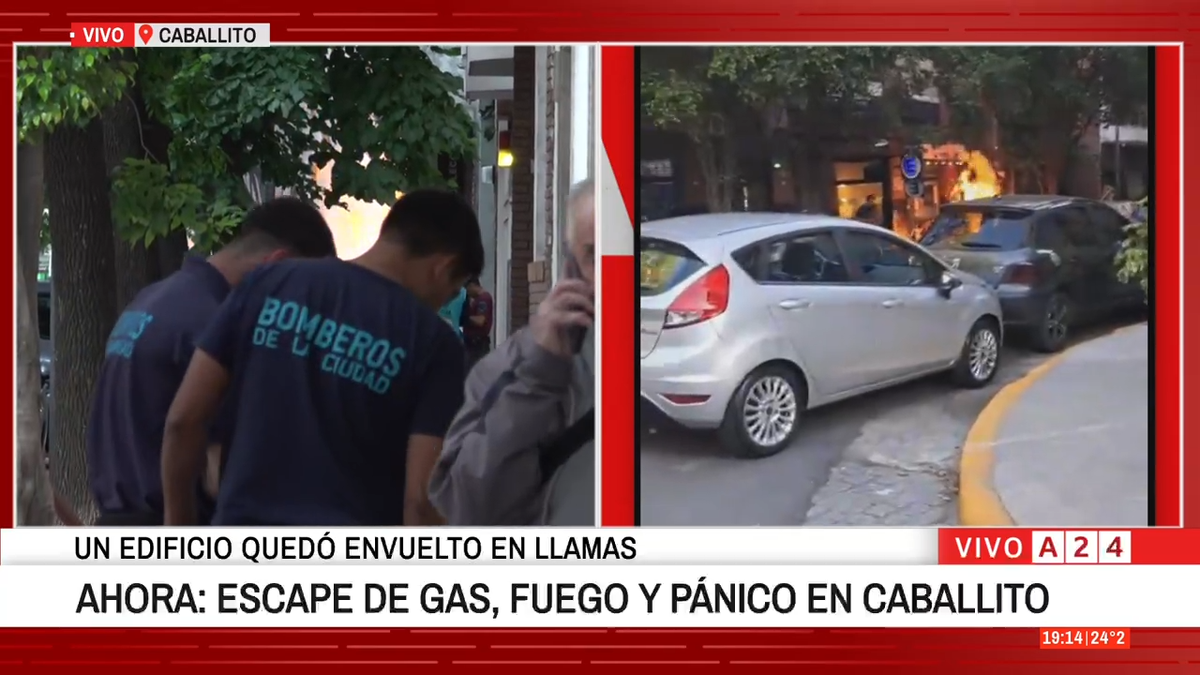 Una fuga de gas provocó un impactante incendio en Caballito con llamas de hasta 12 metros