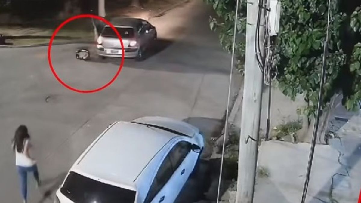 La beba resultó ilesa luego de que los delincuentes la arrojaran bruscamente sobre el asfalto de la calle (Foto: captura A24).