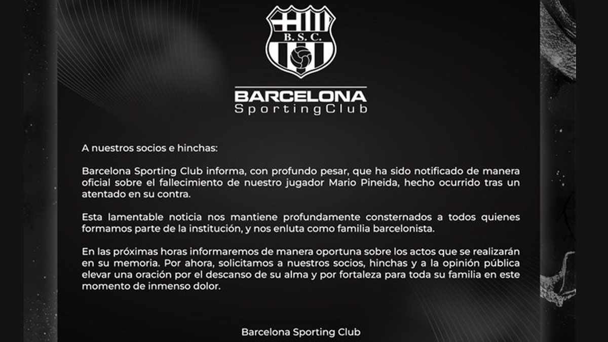 La directiva del Barcelona y sus condolencias por el asesinato de su jugador. (foto: Barcelona FC)