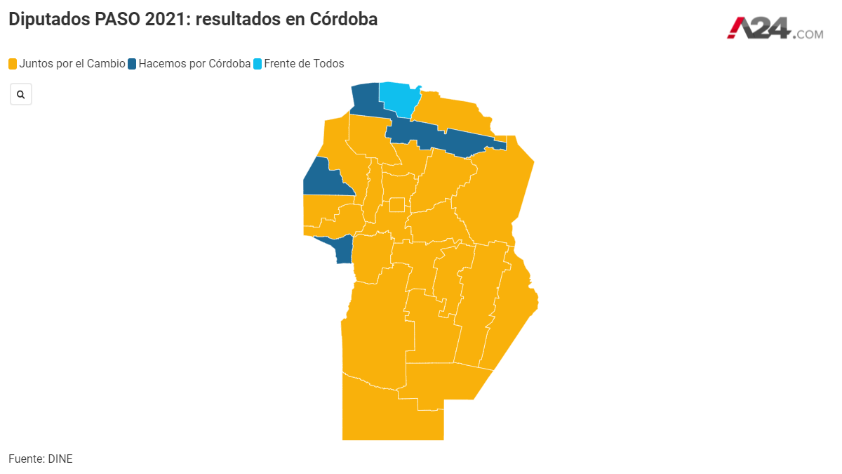 Elecciones 2021 en Córdoba: ¿Qué frente ganó las PASO en cada municipio?