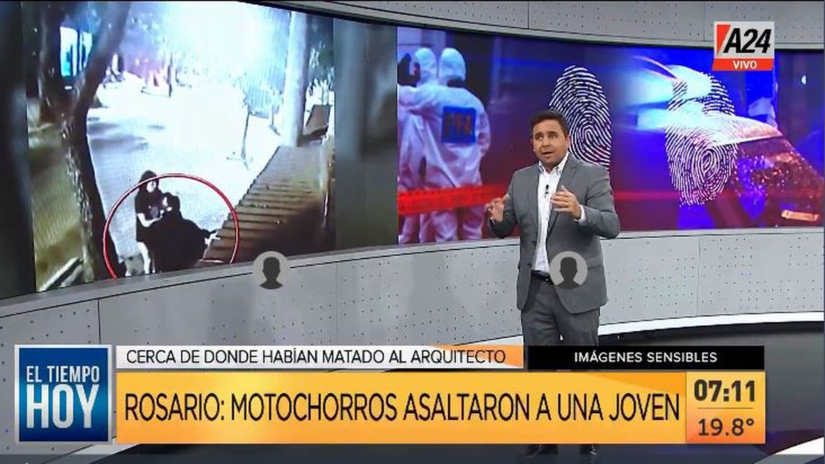 Rosario: así la víctima se entrega ante un robo motochorro