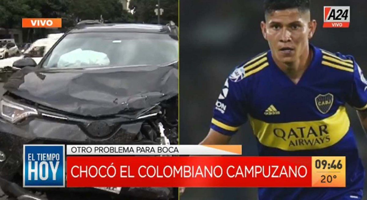 El jugador de Boca abandonó su vehículo por sus propios medios