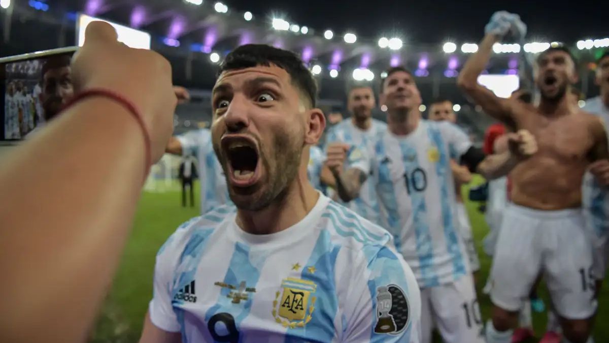 El Kun Agüero y una frase que entusiasma al público argentino.&nbsp;