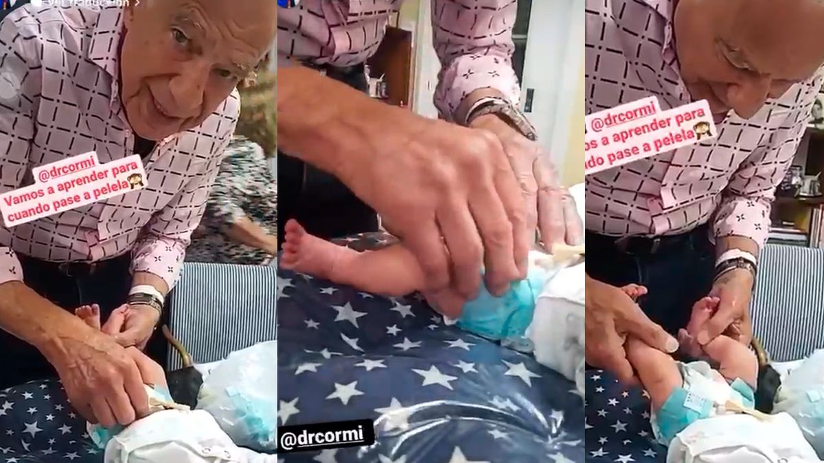 Papá a prueba: el video de Alberto Cormillot cambiándole el pañal a su hijo