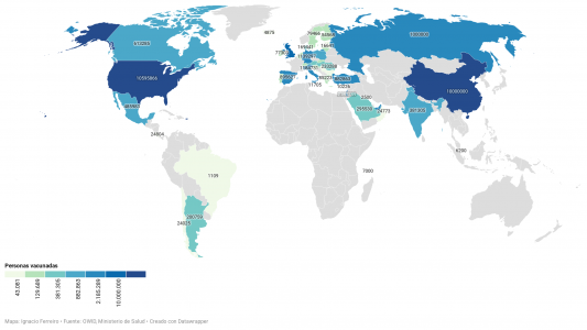 En medio de la expectativa por la llegada de más vacunas, ¿cómo está el mapa de vacunación a nivel global?
