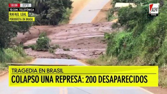 Tragedia en Brasil: colapsó una represa y hay 200 desaparecidos por una avalancha de lodo