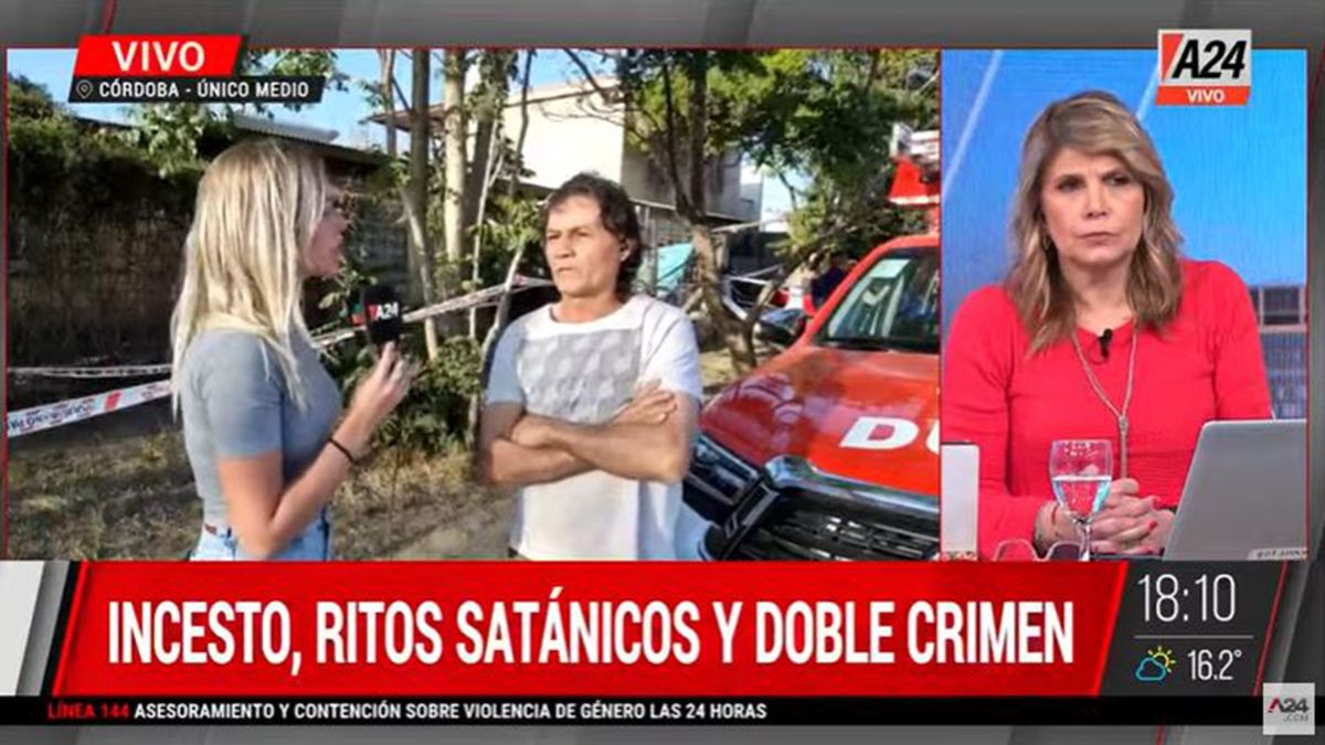 Exclusivo A24 - Doble crimen y conmoción en Córdoba. (Foto: captura TV)