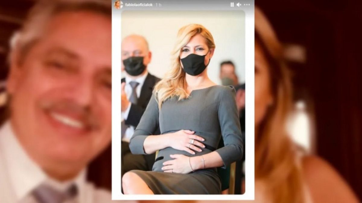 Fabiola Yañez embarazada. La foto con Alberto Fernández.&nbsp;