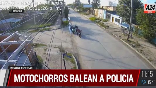 Moreno: así motochorros balean a sangre fría a un policía