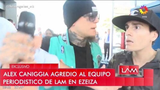 Fuerte agresión de Alex Caniggia a un equipo periodístico de LAM: “Tomatelá, no molestés”