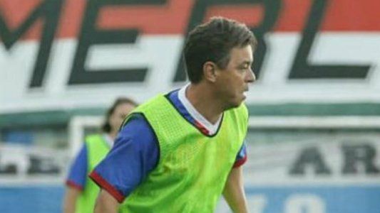 Gallardo estuvo en un partido a beneficio en Merlo, su ciudad