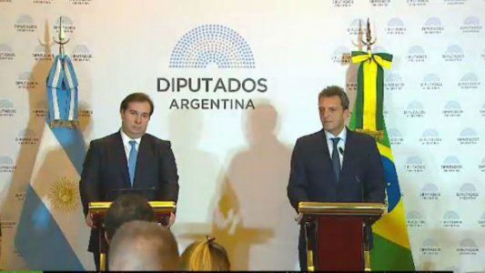 Sergio Massa recibió al presidente de la Cámara de Diputados de Brasil Rodrigo Maia y firmaron un acuerdo para trabajar en conjunto