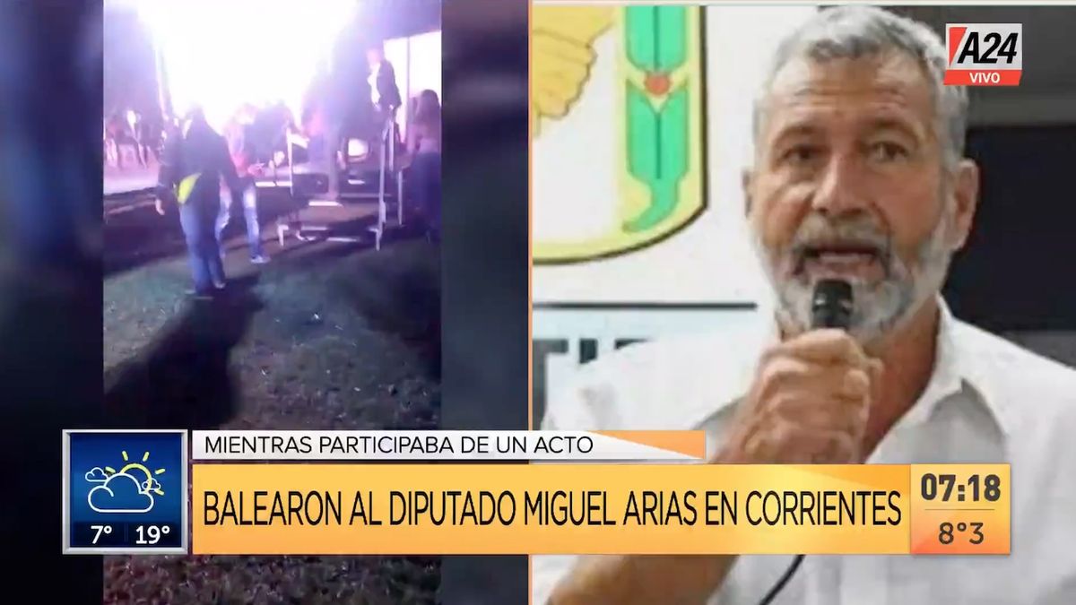 Miguel Arias fue baleado mientras participaba de un acto de cierre de campaña en Tapebicuá (Foto: captura de pantalla).