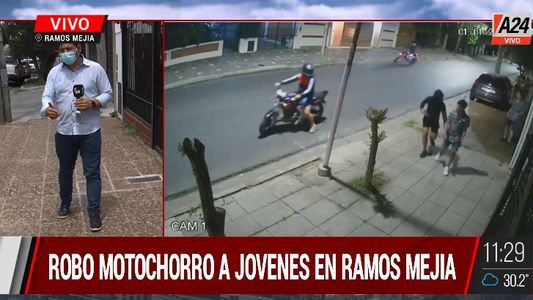 Ramos Mejía: violento ataque motochorro en piraña a 4 jóvenes