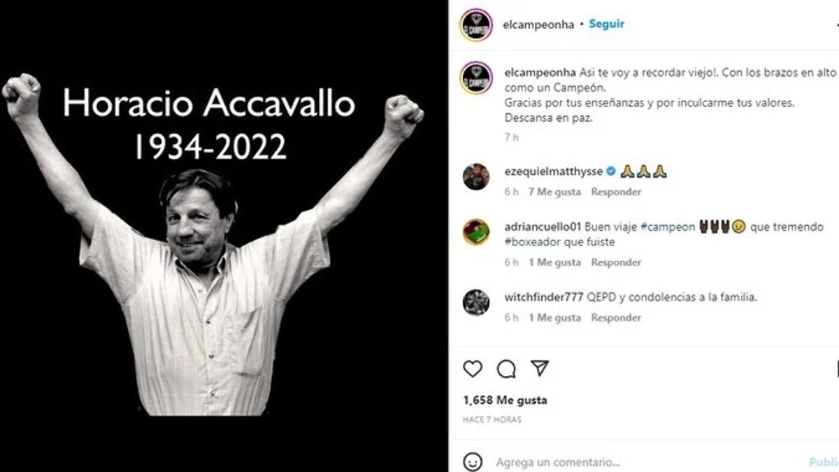 El mensaje de despedida del hijo de Horacio Accavallo, una leyenda del boxeo argentino. 